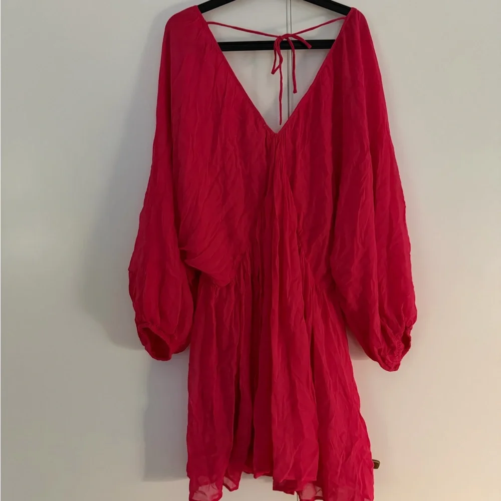 Anthropologie Fuchsia dress balloon v neck Let Me Be NWT - Picture 5 of 6
